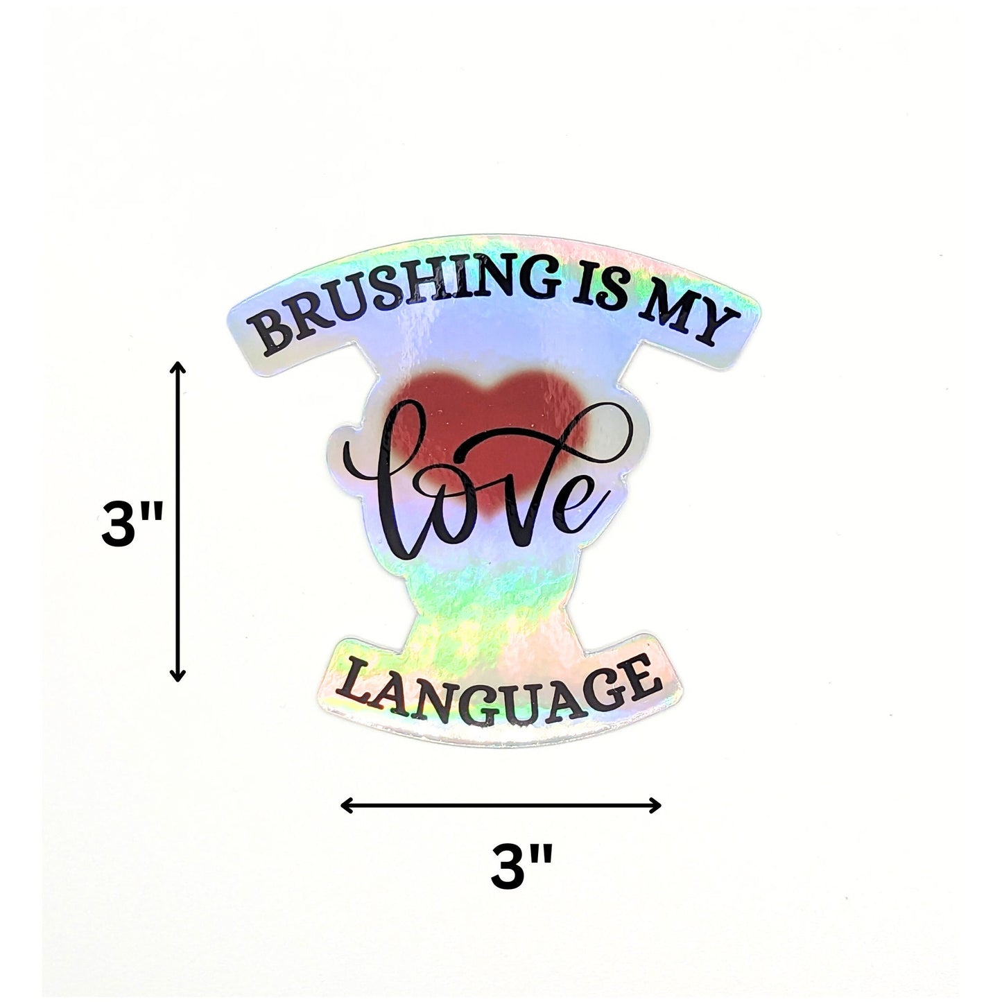 Dental Love Language Holographic Sticker, Holographic Dental Sticker, Dental Gifts for Dental Assistant, Dental Hygiene, Dentist, Tumbler Sticker