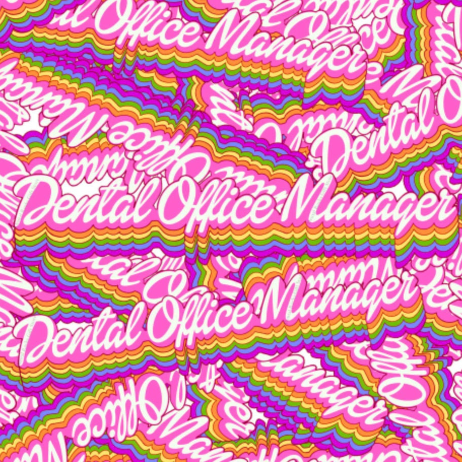 Dental Office Manager Decal, Stylish Dental Sticker for Car Bumper, Laptop, Bottle, Tumbler, Cell Phone, Helmet, Perfect Dental Gift for Assistants & Hygienists