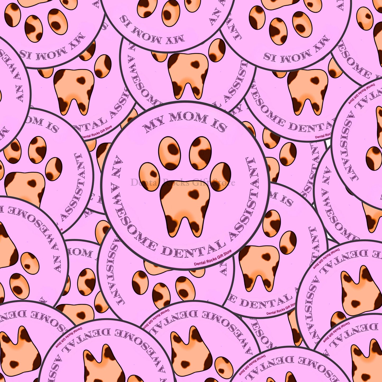 MOM DENTAL ASSISTANT STICKER | dental assistant student, tooth paw sticker, dental office manager gift ideas, dental gift