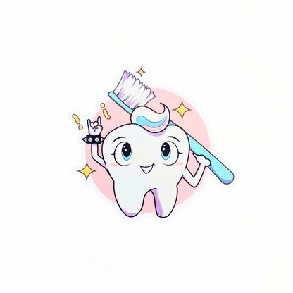 ADORABLE TOOTH DENTAL STICKERS | Adorable Dental Sticker, Dental Assistant Gift, Hygienist Gift, Dentist Gift, Dental GIfts, Graduation Cap Decoration, Tumbler Sticker