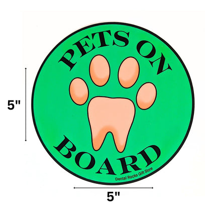 Dental PETS on BOARD Vehicle Sticker | Dental Assistant Decal, Dental Hygienist Bumper Present, Dentist Dog Sticker, Dental Gifts,DDS Sticker