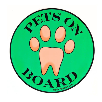 Dental PETS on BOARD Vehicle Sticker | Dental Assistant Decal, Dental Hygienist Bumper Present, Dentist Dog Sticker, Dental Gifts,DDS Sticker